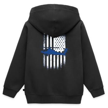 Helikopter Pilot - Kinder Premium Organic Zip Hoodie - Schwarz - Hinten - AI Model Kid Male (0cm)