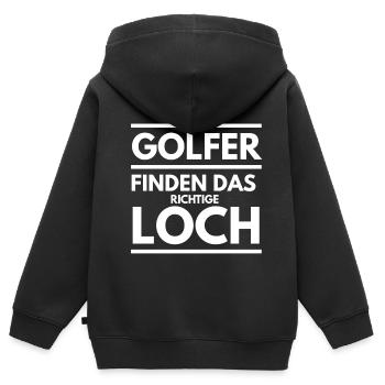 Golf Golfer Golfschläger Golfball Geschenk 12 - Kinder Premium Organic Zip Hoodie - Schwarz - Hinten - AI Model Kid Male (0cm)
