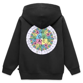 Biochemie RNA Codon Code Sonne - Kinder Premium Organic Zip Hoodie - Schwarz - Hinten - AI Model Kid Male (0cm)