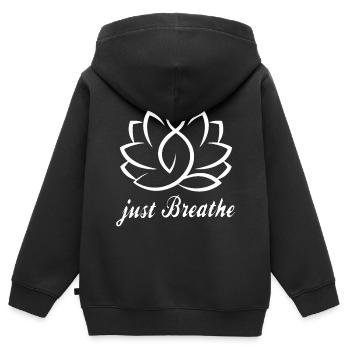 Yoga Lotus - Kinder Premium Organic Zip Hoodie - Schwarz - Hinten - AI Model Kid Male (0cm)
