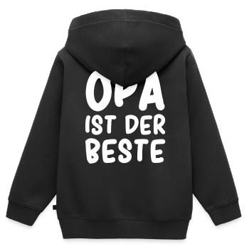 Opa ist der Beste - Kinder Premium Organic Zip Hoodie - Schwarz - Hinten - AI Model Kid Male (0cm)