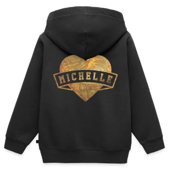 MICHELLE - Sweat Premium à capuche zippé enfant bio - noir - Dos - AI Model Kid Male (0cm)