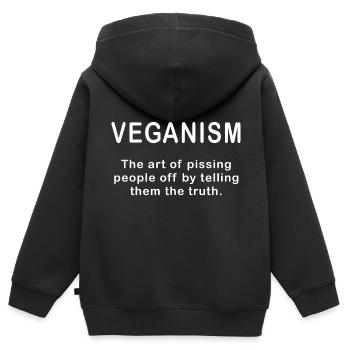 Veganismus Vegan Veganer Veganerin Definition - Kinder Premium Organic Zip Hoodie - Schwarz - Hinten - AI Model Kid Male (0cm)