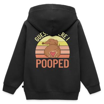 Dachshund Poop Funny Wiener Weiner Dog - Kids Premium Organic Zip-up Hoodie - black - Back - AI Model Kid Male (0cm)