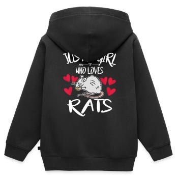 Ratte - Kinder Premium Organic Zip Hoodie - Schwarz - Hinten - AI Model Kid Male (0cm)