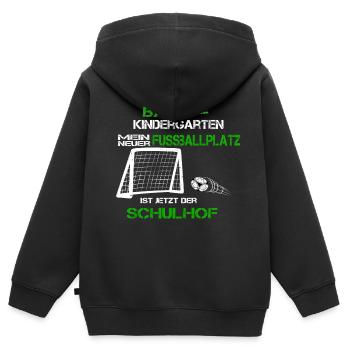 Bye Kindergarten Schulkind Einschulung Fussball - Kinder Premium Organic Zip Hoodie - Schwarz - Hinten - AI Model Kid Male (0cm)