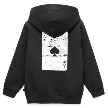 Poker Pokern Karten Kartenspiel Pikass - Kinder Premium Organic Zip Hoodie - Schwarz - Hinten - AI Model Kid Male (0cm)