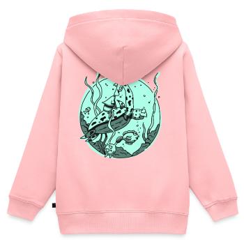 Meilleurs amis - Sweat Premium à capuche zippé enfant bio - rose - Dos - AI Model Kid Female (0cm)