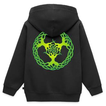 Links zur Natur - Kinder Premium Organic Zip Hoodie - Schwarz - Hinten - AI Model Kid Male (0cm)