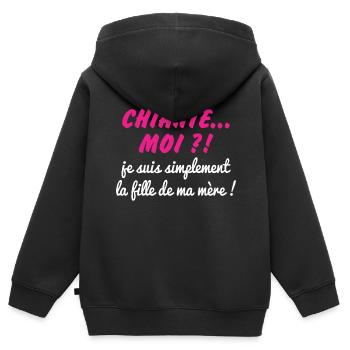 Bady t-shirt chiante t shirt enfant pour fille - Sweat Premium à capuche zippé enfant bio - noir - Dos - AI Model Kid Male (0cm)