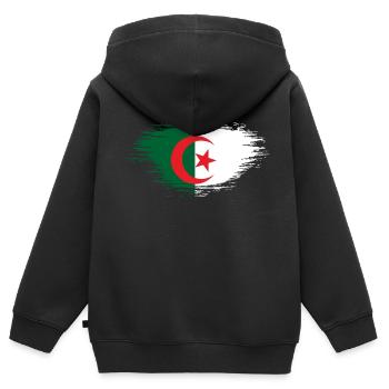 Algerien - Kinder Premium Organic Zip Hoodie - Schwarz - Hinten - AI Model Kid Male (0cm)