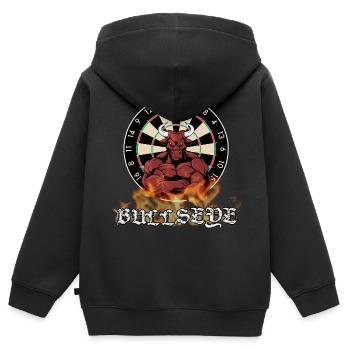 Darts Bullseye - Kinder Premium Organic Zip Hoodie - Schwarz - Hinten - AI Model Kid Male (0cm)