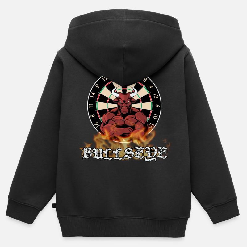 Fléchettes Bullseye - Sweat Premium à capuche zippé enfant bio - noir