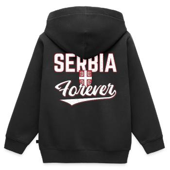 Serbien - Kinder Premium Organic Zip Hoodie - Schwarz - Hinten - AI Model Kid Male (0cm)