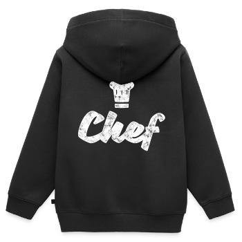 Cuisinier - Sweat Premium à capuche zippé enfant bio - noir - Dos - AI Model Kid Male (0cm)