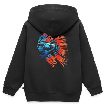 Aquarium Angeln Kampffisch - Kinder Premium Organic Zip Hoodie - Schwarz - Hinten - AI Model Kid Male (0cm)