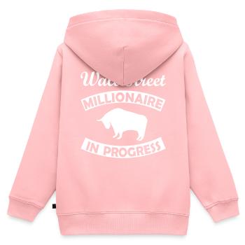 Wall Street - Kinder Premium Organic Zip Hoodie - Rosa - Hinten - AI Model Kid Female (0cm)