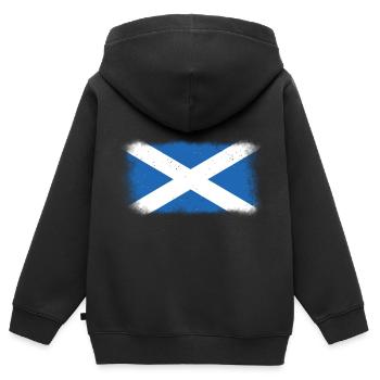 Schottland Schotten Schottische Flagge Schottisch - Kinder Premium Organic Zip Hoodie - Schwarz - Hinten - AI Model Kid Male (0cm)