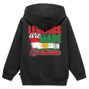 Kurdistan - Kinder Premium Organic Zip Hoodie - Schwarz - Hinten - AI Model Kid Male (0cm)