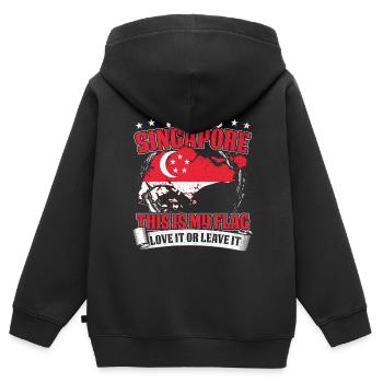 Dies Ist Singapur - Kinder Premium Organic Zip Hoodie - Schwarz - Hinten - AI Model Kid Male (0cm)