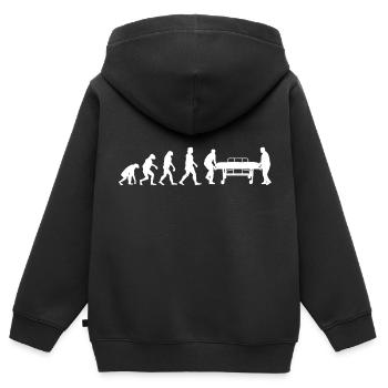 Sanitäter Geschenkidee Rettungssanitäter Notarzt - Kinder Premium Organic Zip Hoodie - Schwarz - Hinten - AI Model Kid Male (0cm)