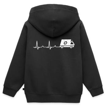 Sanitäter Geschenkidee Rettungssanitäter Notarzt - Kinder Premium Organic Zip Hoodie - Schwarz - Hinten - AI Model Kid Male (0cm)