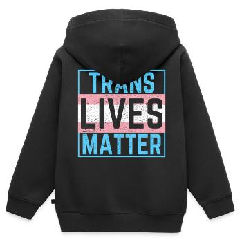 Transgender Leben - Kinder Premium Organic Zip Hoodie - Schwarz - Hinten - AI Model Kid Male (0cm)