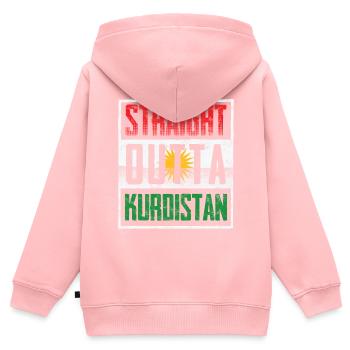 Directement du Kurdistan - Sweat Premium à capuche zippé enfant bio - rose - Dos - AI Model Kid Female (0cm)