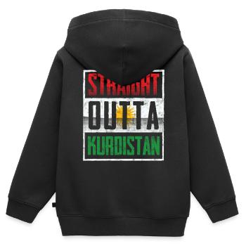 Direkt Aus Kurdistan - Kinder Premium Organic Zip Hoodie - Schwarz - Hinten - AI Model Kid Male (0cm)