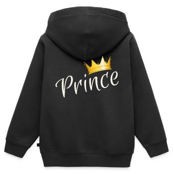 Prince - prince - Sweat Premium à capuche zippé enfant bio - noir - Dos - AI Model Kid Male (0cm)