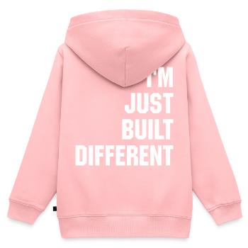 I m Just Built Different - Kinder Premium Organic Zip Hoodie - Rosa - Hinten - AI Model Kid Female (0cm)