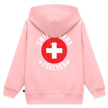 Switzerland - Kids Premium Organic Zip-up Hoodie - rose - Back - AI Model Kid Female (0cm)