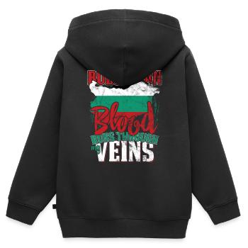Bulgarien - Kinder Premium Organic Zip Hoodie - Schwarz - Hinten - AI Model Kid Male (0cm)
