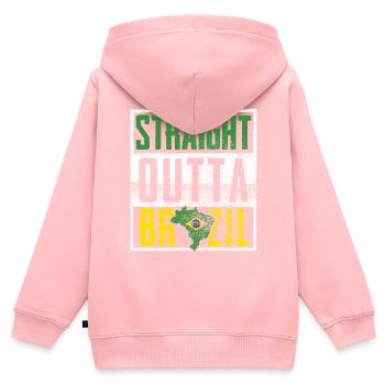 Direct Du Brésil - Sweat Premium à capuche zippé enfant bio - rose - Dos - AI Model Kid Female (0cm)