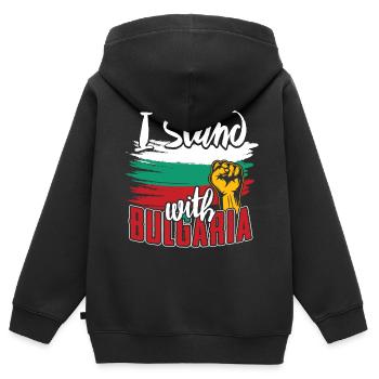 Bulgarien - Kinder Premium Organic Zip Hoodie - Schwarz - Hinten - AI Model Kid Male (0cm)