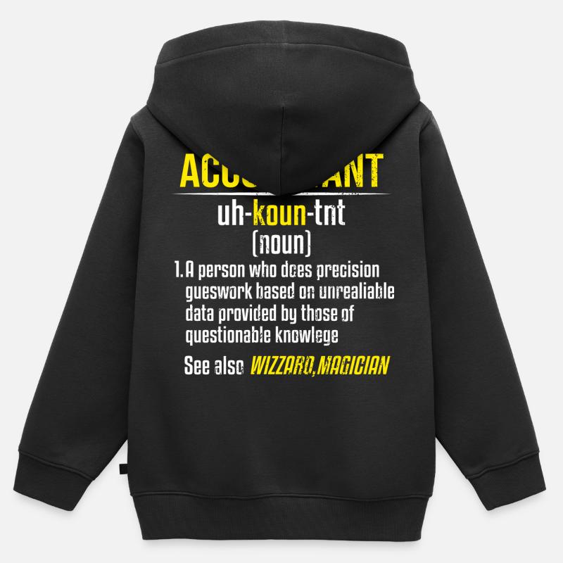 Comptable: une personne apprécie le dictionnaire - Sweat Premium à capuche zippé enfant bio - noir
