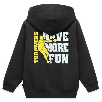 Lanceur de marteau - Sweat Premium à capuche zippé enfant bio - noir - Dos - AI Model Kid Male (0cm)