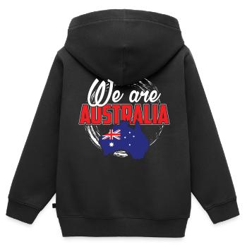 Wir Sind Australien - Kinder Premium Organic Zip Hoodie - Schwarz - Hinten - AI Model Kid Male (0cm)