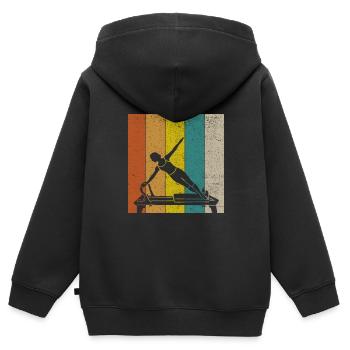 Pilates Yoga Spiritualité Ésotérisme Méditation - Sweat Premium à capuche zippé enfant bio - noir - Dos - AI Model Kid Male (0cm)