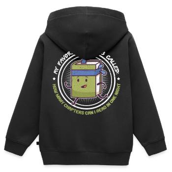 Livre Fan Rengaine pour un ver de bibliothèque - Sweat Premium à capuche zippé enfant bio - noir - Dos - AI Model Kid Male (0cm)