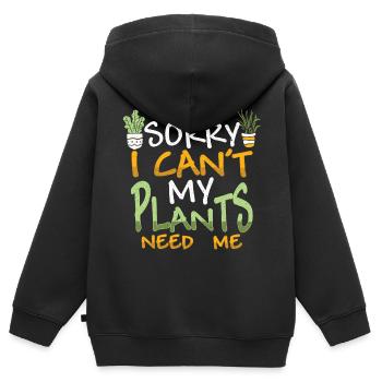 Pflanzen - Kinder Premium Organic Zip Hoodie - Schwarz - Hinten - AI Model Kid Male (0cm)