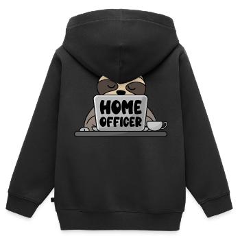Homeofficer paresseux Ordinateur bureau à domicile - Sweat Premium à capuche zippé enfant bio - noir - Dos - AI Model Kid Male (0cm)