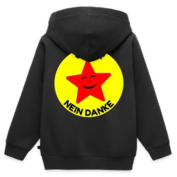 GroKo? nein danke - Kinder Premium Organic Zip Hoodie - Schwarz - Hinten - AI Model Kid Male (0cm)