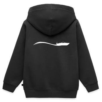 Bateau bateau - Sweat Premium à capuche zippé enfant bio - noir - Dos - AI Model Kid Male (0cm)