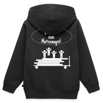 Runter vom Mattenwagen Sportlehrer Geschenk Spruch - Kinder Premium Organic Zip Hoodie - Schwarz - Hinten - AI Model Kid Male (0cm)