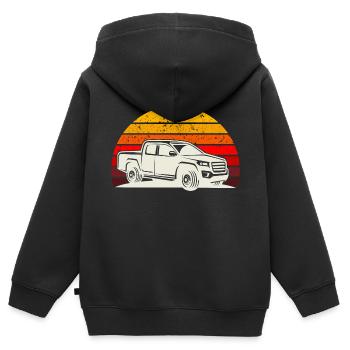 Retro T-Shirt Pick-up - Kinder Premium Organic Zip Hoodie - Schwarz - Hinten - AI Model Kid Male (0cm)