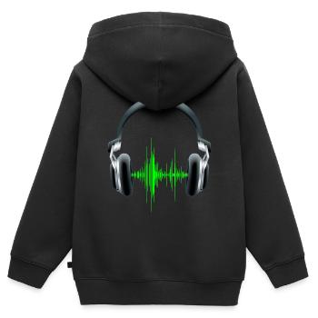 Equalizer DJ Kopfhörer - Kinder Premium Organic Zip Hoodie - Schwarz - Hinten - AI Model Kid Male (0cm)