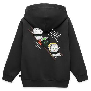 Sushi-Schlitten - Kinder Premium Organic Zip Hoodie - Schwarz - Hinten - AI Model Kid Male (0cm)