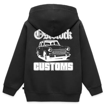 Trabi Trabbi Ostblock Customs DDR Auto - Kinder Premium Organic Zip Hoodie - Schwarz - Hinten - AI Model Kid Male (0cm)