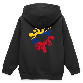 Colombie - Sweat Premium à capuche zippé enfant bio - noir - Dos - AI Model Kid Male (0cm)